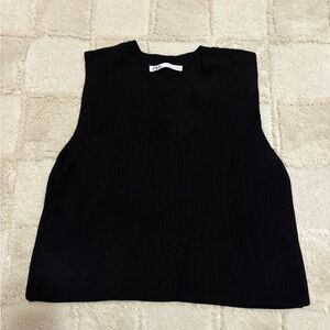 Zara Black Knit Sweater Vest